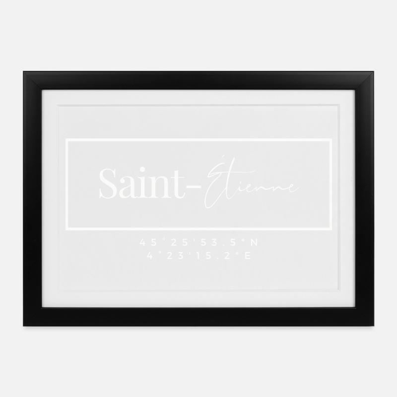 Saint-Étienne - Geschenk - Hollywood - Gerahmtes Poster (37 × 27 cm) - Schwarz