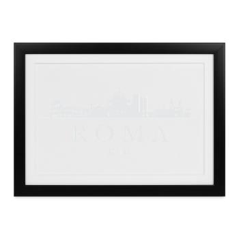 Roms Skyline, ich liebe Rom - Gerahmtes Poster (37 × 27 cm) - Schwarz - Vorne