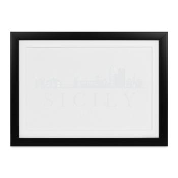 Skyline Siziliens, Sizilien, Italien - Gerahmtes Poster (37 × 27 cm) - Schwarz - Vorne