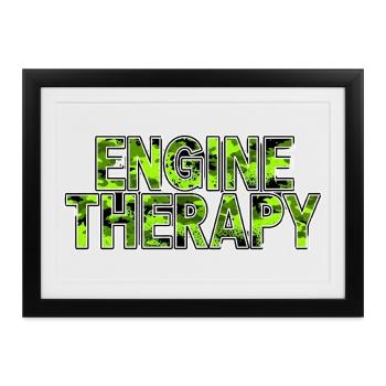 Car Tuning Motiv Engine Therapy Grün - Gerahmtes Poster (37 × 27 cm) - Schwarz - Vorne