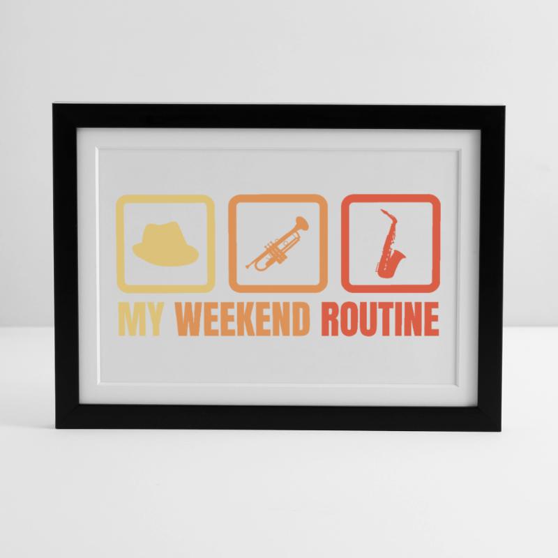 Trompeter Wochenendroutine Gerahmtes Poster (37 × 27 cm)
