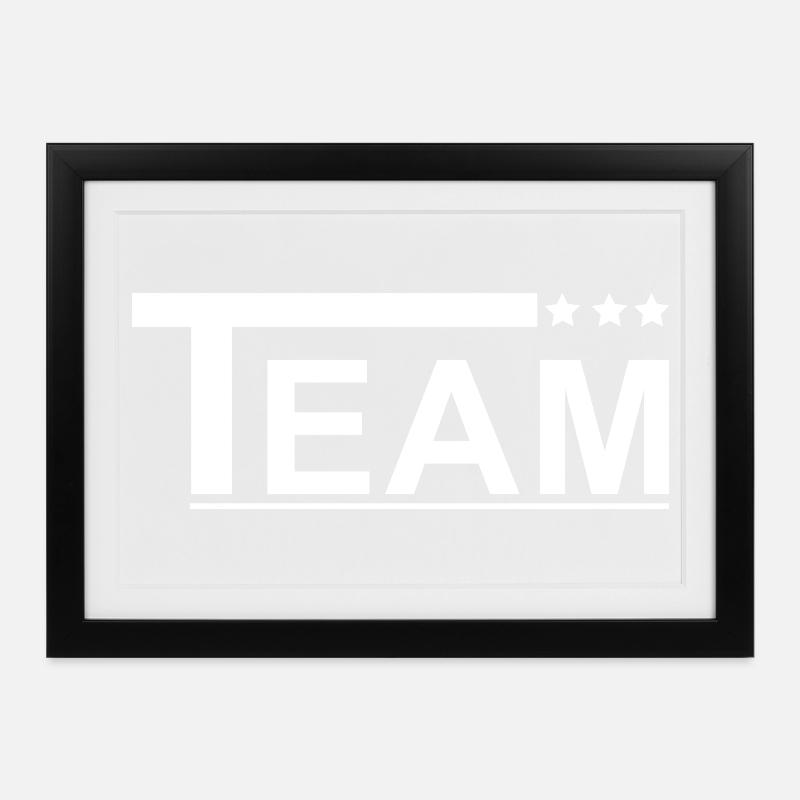 Team mit Sternen Design - Gerahmtes Poster (37 × 27 cm) - Schwarz