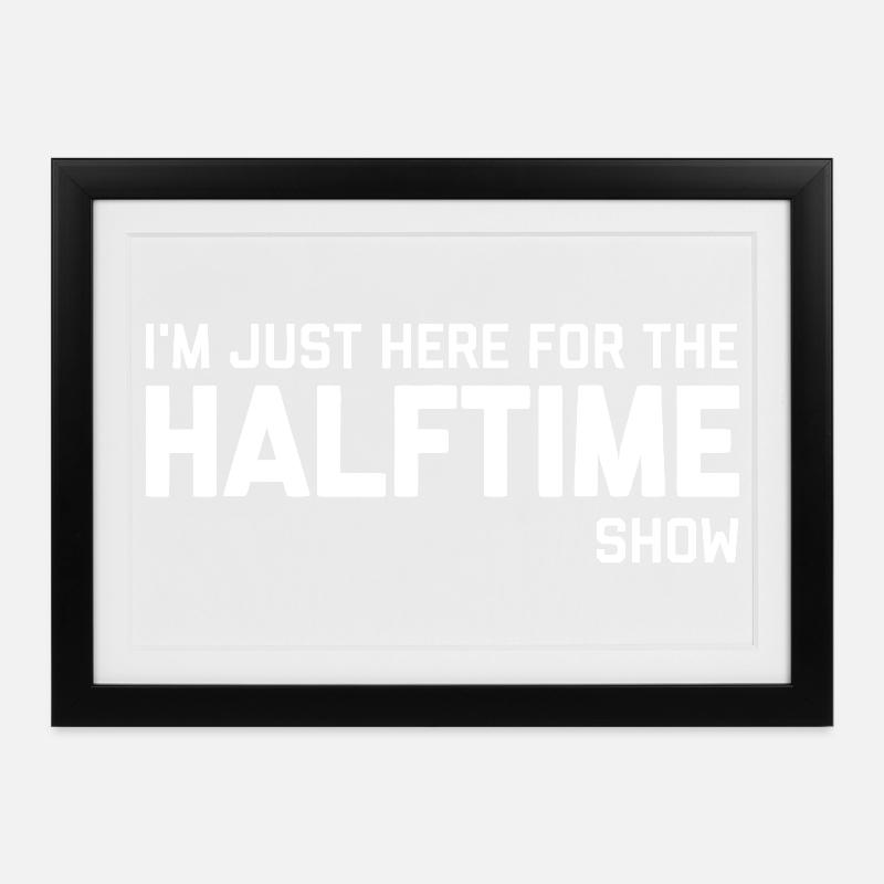 Spectacle de mi-temps Typographie Grasse Tee - Affiche encadrée (37 × 27 cm) - noir