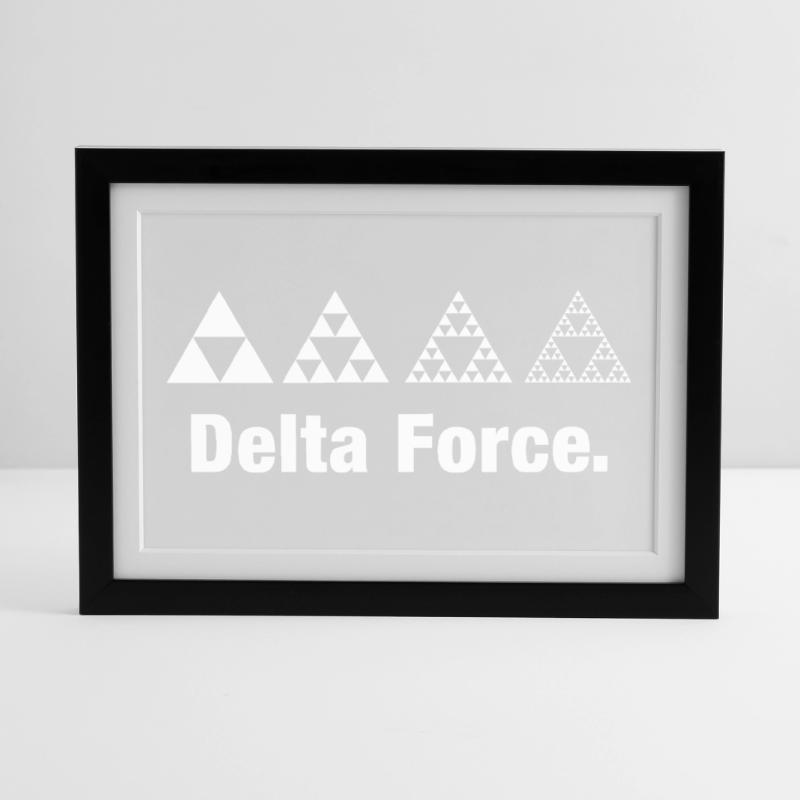Fractal Triangle Force Geometry Recursion Framed poster (37 × 27 cm)