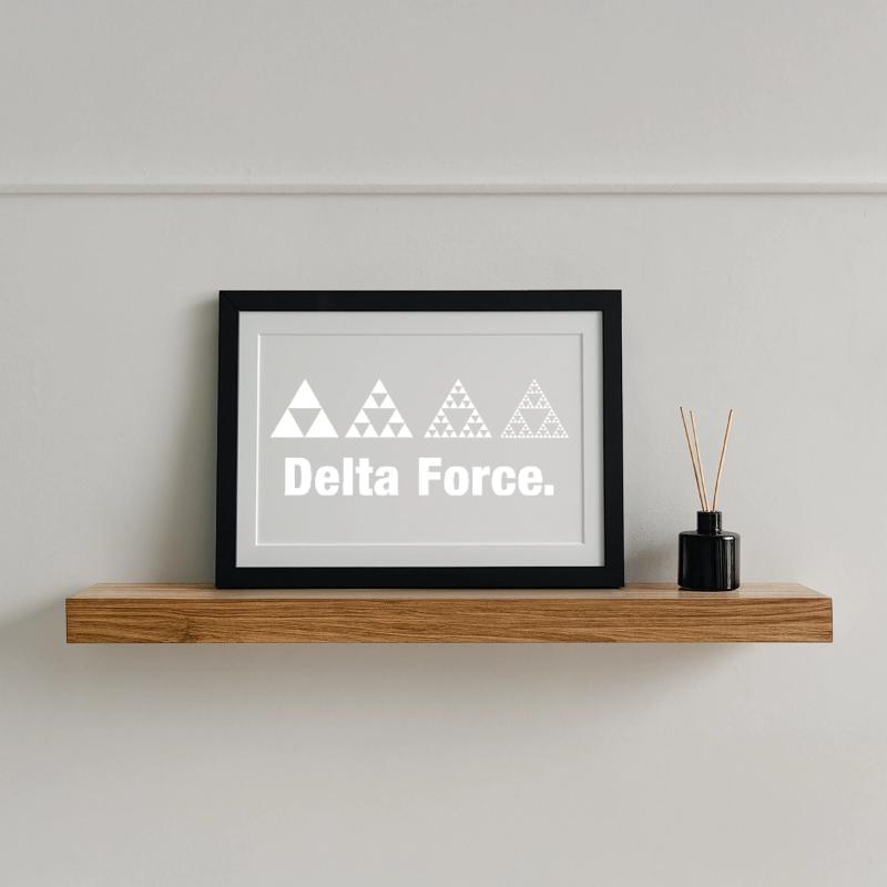 Fractal Triangle Force Geometry Recursion Framed poster (37 × 27 cm)