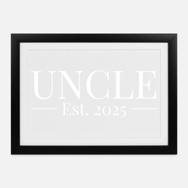 Onkel Gegründet 2025 - Gerahmtes Poster (37 × 27 cm) - Schwarz