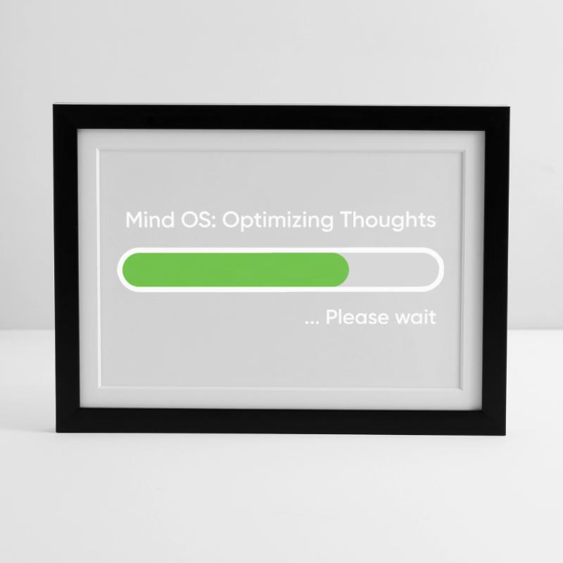 Mind OS Optimizing Thoughts... Please Wait Framed poster (37 × 27 cm)