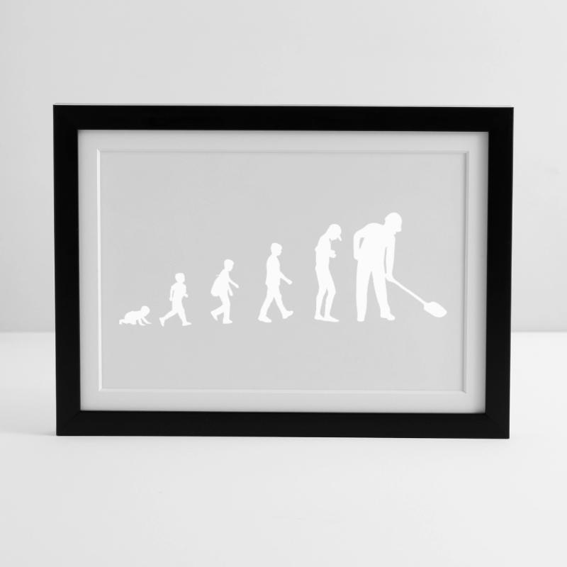 Évolution du bébé à l’ouvrier du bâtiment Affiche encadrée (37 × 27 cm)