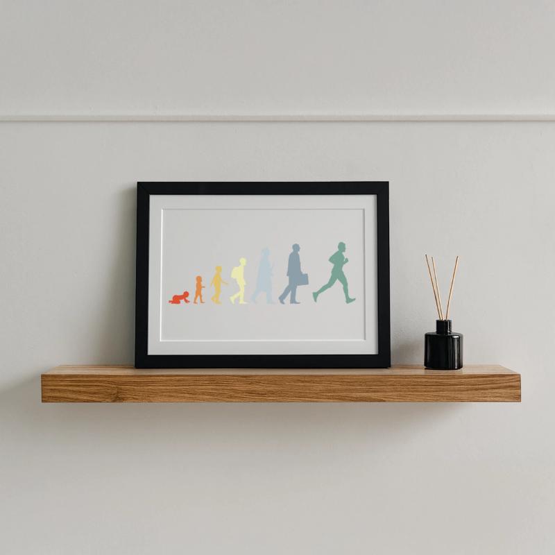 Runner Evolution Framed poster (37 × 27 cm)