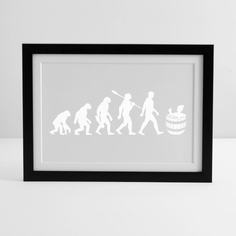 Evolution - Eisbader - Winterbaden - Eisbaden Gerahmtes Poster (37 × 27 cm)