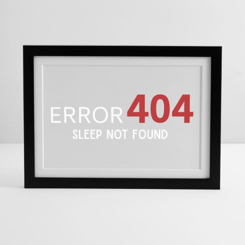 Error 404 Sleep Not Found – Pattern for Developers Framed poster (37 × 27 cm)