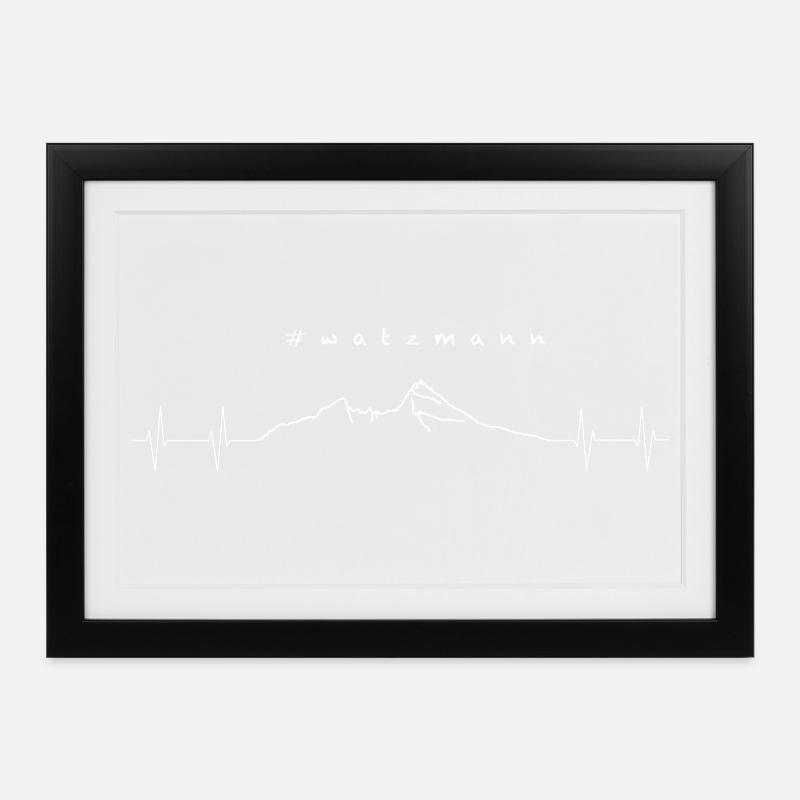 Battement de cœur de Watzmann - Affiche encadrée (37 × 27 cm) - noir
