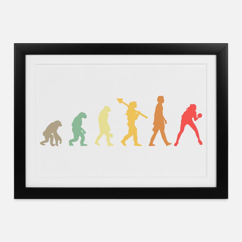Évolution du tennis de table - Affiche encadrée (37 × 27 cm) - noir