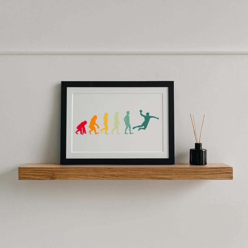 Handball evolution development handball players retro Framed poster (37 × 27 cm)
