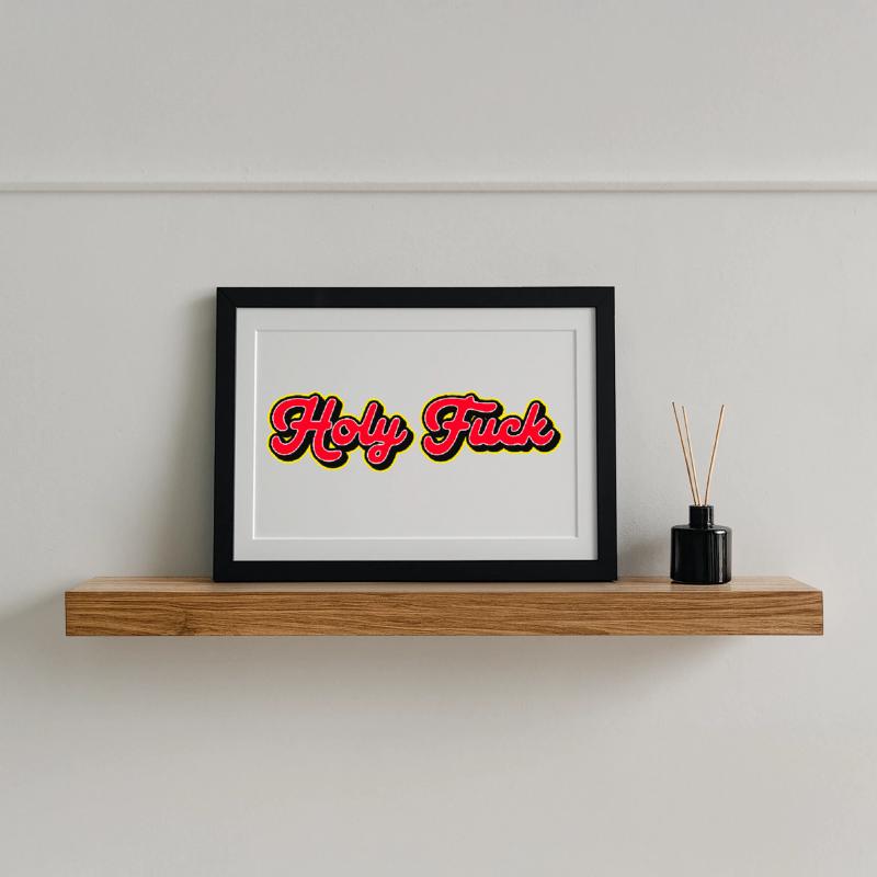 Heilige Scheiße 3D Red Script Gerahmtes Poster (37 × 27 cm)