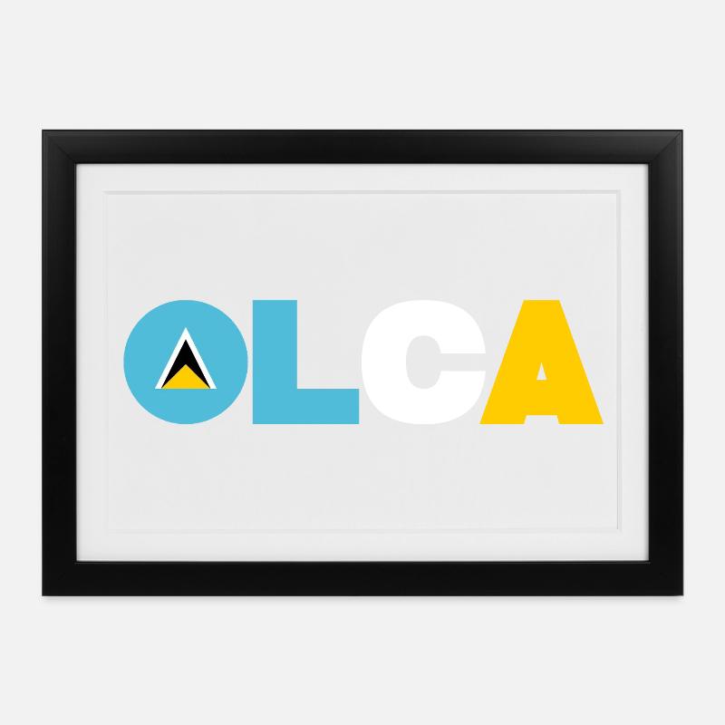Saint Lucia - Framed poster (37 × 27 cm) - black