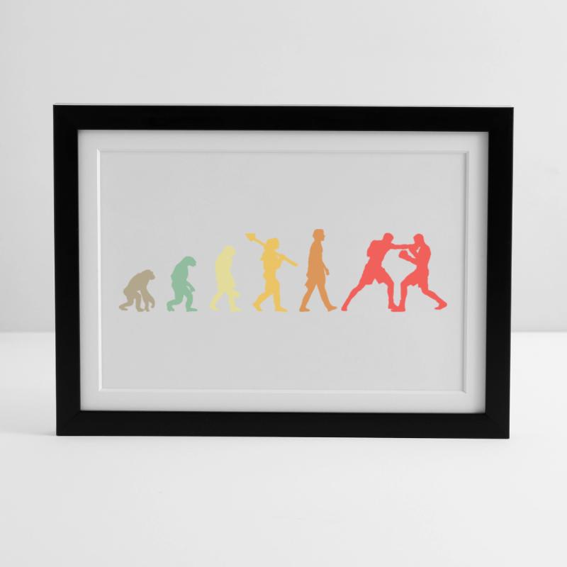 Boxing Evolution Boxing Development Retro Framed poster (37 × 27 cm)