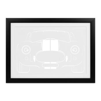 shelby cobra oldtimer racing fast cars Symbol - Gerahmtes Poster (37 × 27 cm) - Schwarz - Vorne