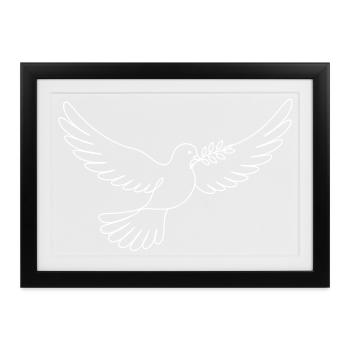 Taube Frieden - Gerahmtes Poster (37 × 27 cm) - Schwarz - Vorne