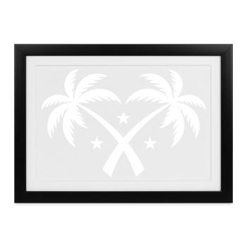 Palme Symbol Insel - Gerahmtes Poster (37 × 27 cm) - Schwarz - Vorne
