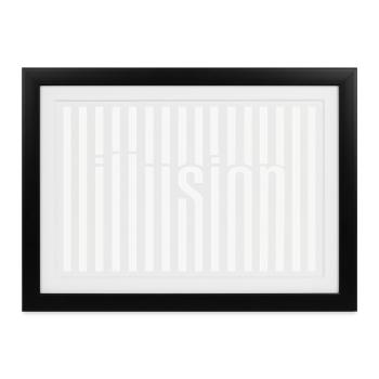 Barcode Illusion  - Gerahmtes Poster (37 × 27 cm) - Schwarz - Vorne