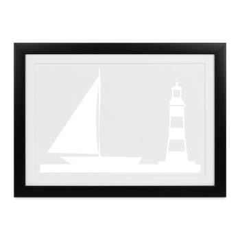Segeln - Gerahmtes Poster (37 × 27 cm) - Schwarz - Vorne