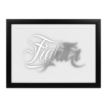 Fighter - Gerahmtes Poster (37 × 27 cm) - Schwarz - Vorne