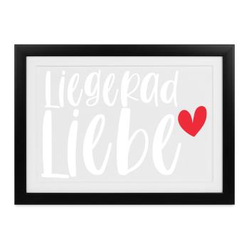 Fahrrad Liegerad Liebe Radsport Sport Geschenk - Gerahmtes Poster (37 × 27 cm) - Schwarz - Vorne