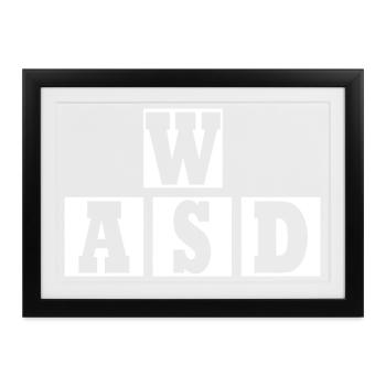W A S D - Gerahmtes Poster (37 × 27 cm) - Schwarz - Vorne
