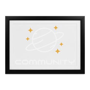 Planet Ringed Unity - Gerahmtes Poster (37 × 27 cm) - Schwarz - Vorne