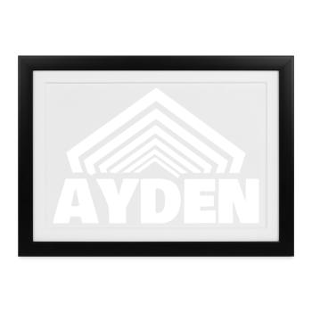 Jungenname Ayden - Gerahmtes Poster (37 × 27 cm) - Schwarz - Vorne
