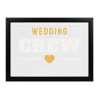 Wedding Crew Hochzeit Team Braut Bräutigam Gäste - Gerahmtes Poster (37 × 27 cm) - Schwarz - Vorne