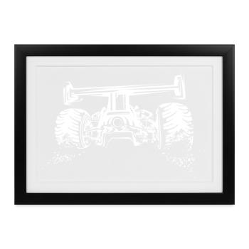 Formula Racing Tuning Auto Symbol Logo Rennauto - Gerahmtes Poster (37 × 27 cm) - Schwarz - Vorne