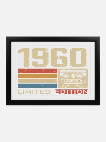 Legenden 1960 Jahrgang 1960 Jubiläum Jahrgang 1960 - Gerahmtes Poster (37 × 27 cm) - Schwarz