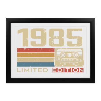 Légendes 1985 Millésime 1985 Jubilé 1985 vintage  - Affiche encadrée (37 × 27 cm) - noir - Devant