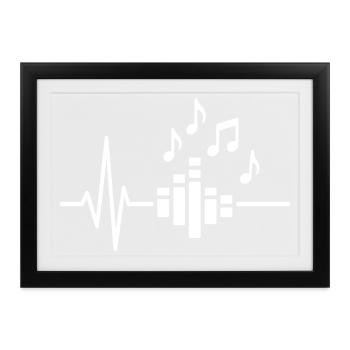 Puls of Music Heartbeat-Equalizer - Gerahmtes Poster (37 × 27 cm) - Schwarz - Vorne