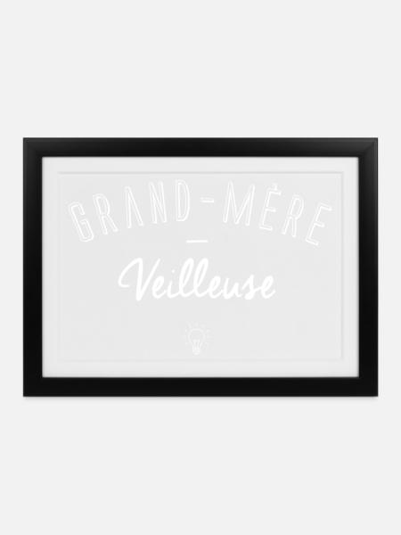 Oma Nachtlicht - Gerahmtes Poster (37 × 27 cm) - Schwarz
