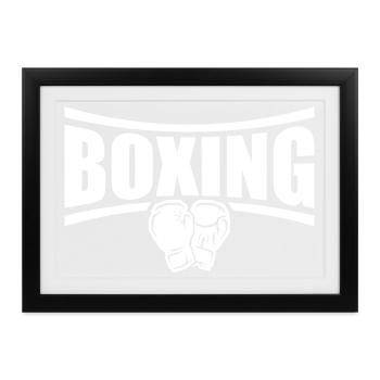 Boxing Boxen - Gerahmtes Poster (37 × 27 cm) - Schwarz - Vorne