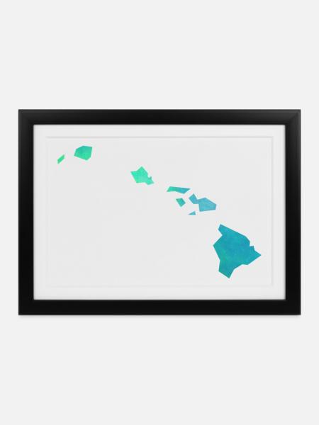 hawaii - Gerahmtes Poster (37 × 27 cm) - Schwarz