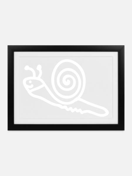 Schnecke - Gerahmtes Poster (37 × 27 cm) - Schwarz