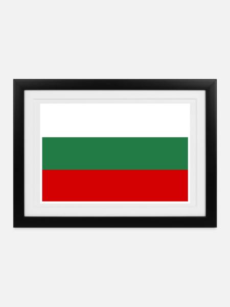 Bulgarien Flagge - Gerahmtes Poster (37 × 27 cm) - Schwarz