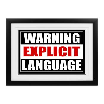 Achtung grobe Sprache - Gerahmtes Poster (37 × 27 cm) - Schwarz - Vorne