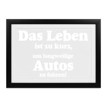 Auto Tuning Schrauber Kult Langweilige Autos (25) - Gerahmtes Poster (37 × 27 cm) - Schwarz - Vorne