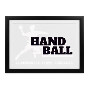 Handball Kraft und Tempo - Gerahmtes Poster (37 × 27 cm) - Schwarz - Vorne