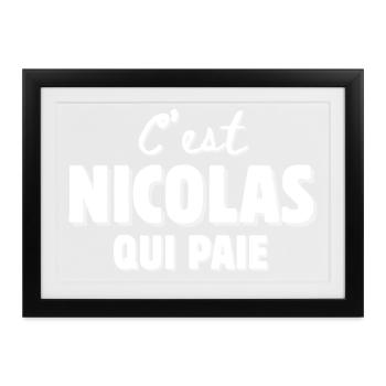 Nikolaus. Vorname Nicolas - Gerahmtes Poster (37 × 27 cm) - Schwarz - Vorne