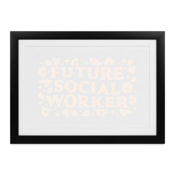 Zukünftiger Student der Sozialarbeiterin oder des Sozialarbeiters - Gerahmtes Poster (37 × 27 cm) - Schwarz - Vorne