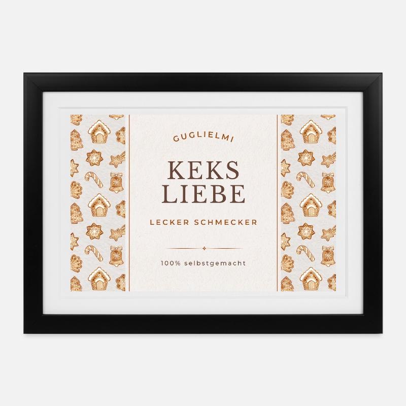 Keks_Liebe - Gerahmtes Poster (37 × 27 cm) - Schwarz