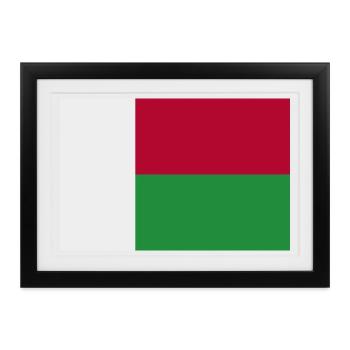 Madagaskar-Flagge - Gerahmtes Poster (37 × 27 cm) - Schwarz - Vorne