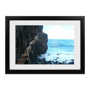Gefährlicher Weg Madeira - Gerahmtes Poster (37 × 27 cm) - Schwarz - Vorne