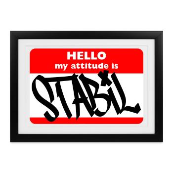 STABIL - HELLO HIP HOP - Gerahmtes Poster (37 × 27 cm) - Schwarz - Vorne